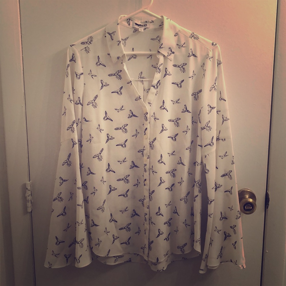 Express Bird Print Portofino Shirt
